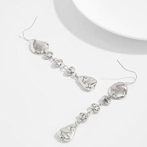 Geometric Dangle Earrings Silver Statement Set Boho Long